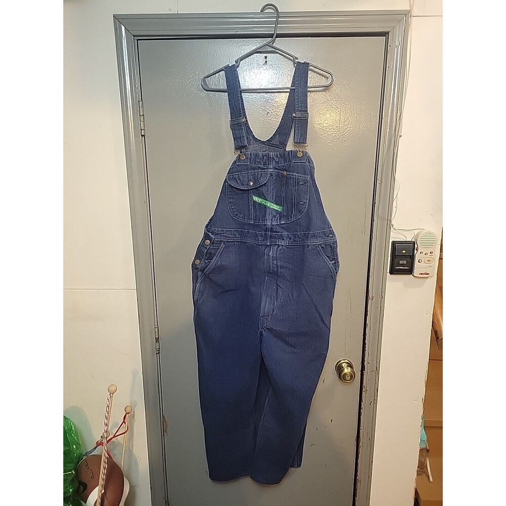Key Imperial Men's 42x30 Denim Bib Overalls Cotton Carpenter Farmer Medium Wash